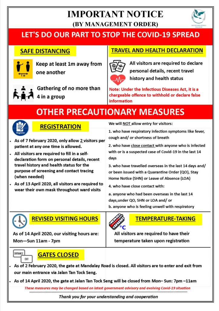 visitor notice -14April 2020- Eng-final-1.30pm | Dover Park Hospice